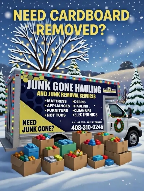 Need cardboard removed: Junk Gone San Jose holiday cardboard and box removal